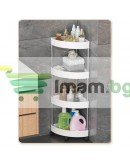 Ъглова етажерка с колелца за баня 4-етажна